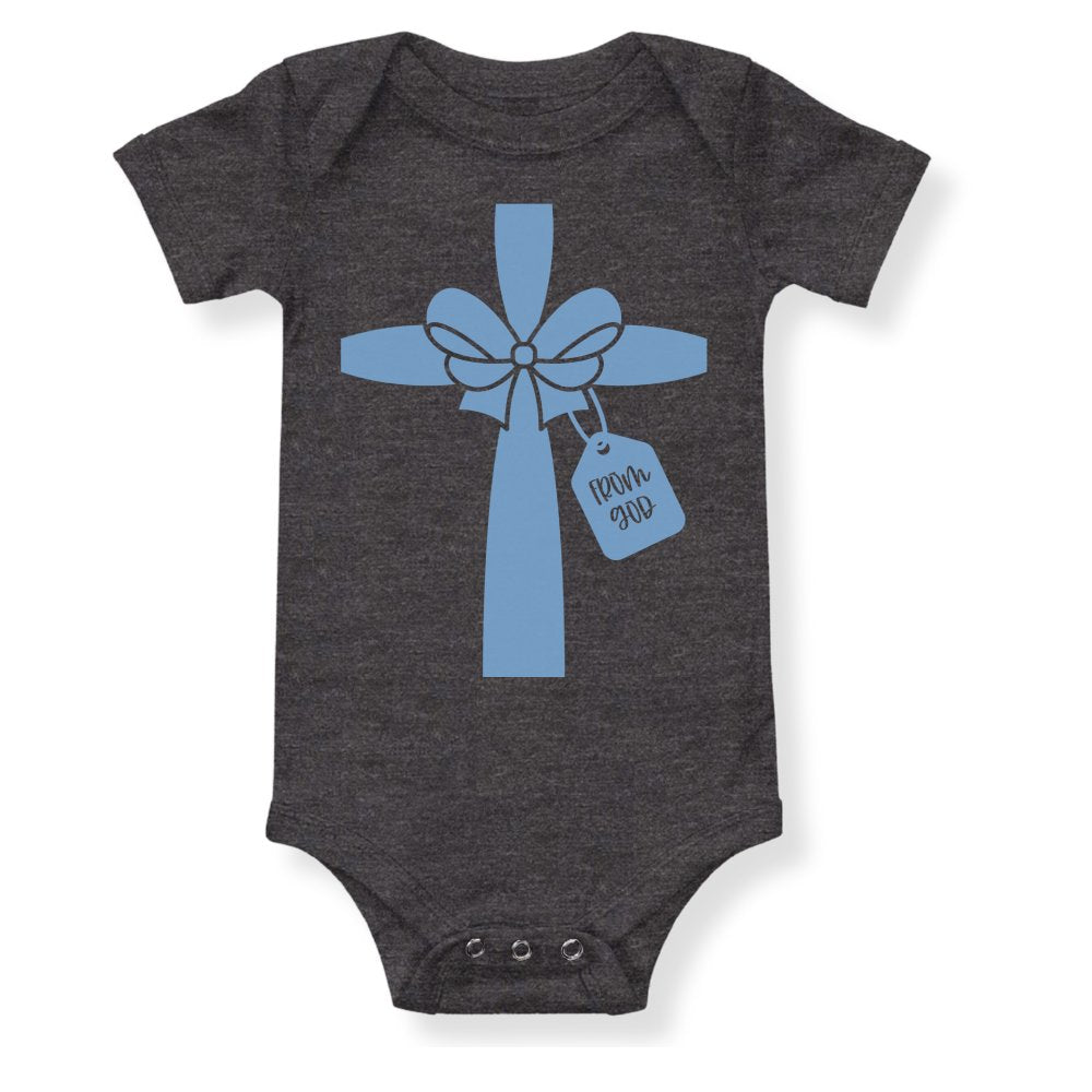 Gift from God Blue Ribbon Baby Bodysuit - Jesus Passion Apparel