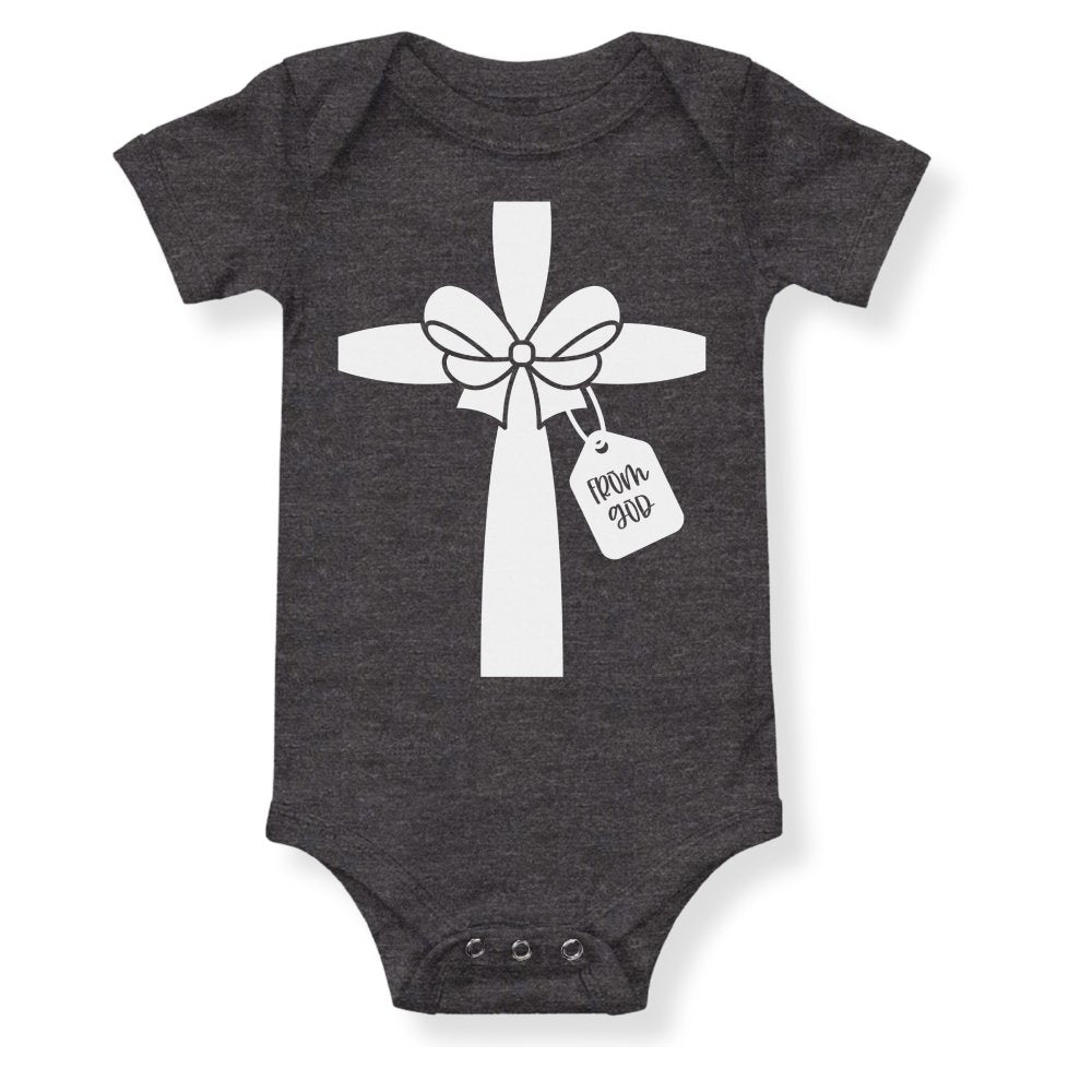 Gift from God White Ribbon Baby Bodysuit - Jesus Passion Apparel