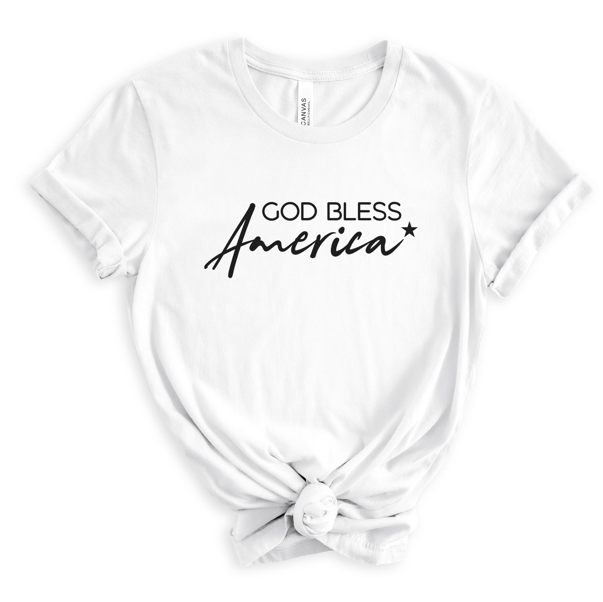 God Bless America Women's Short Sleeve Patriotic T-shirt - Jesus Passion Apparel