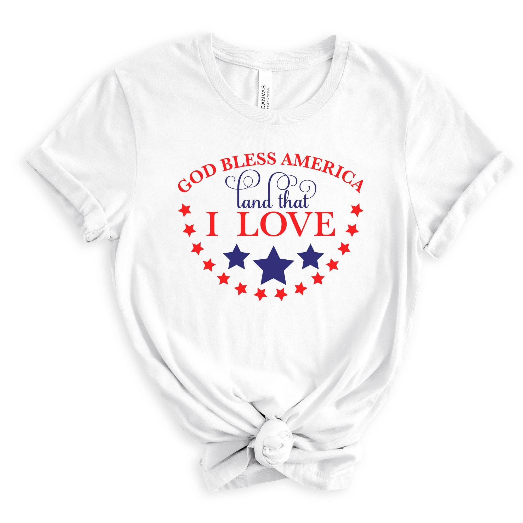 God Bless America Women's Short Sleeve Patriotic T-Shirt - Jesus Passion Apparel