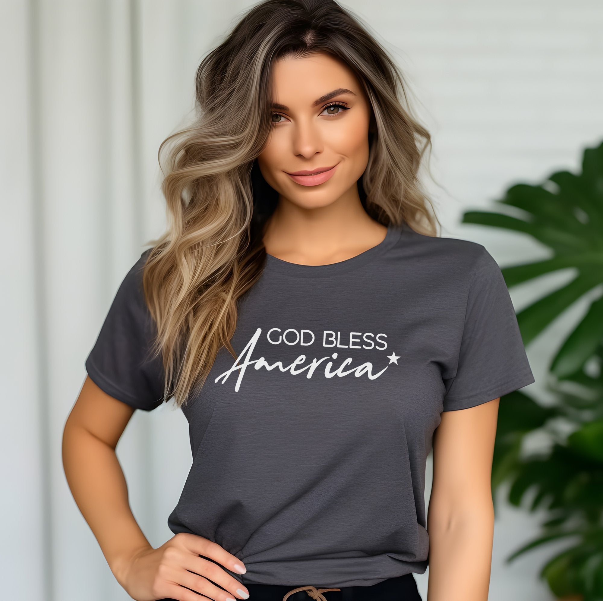 God Bless America Women's Short Sleeve T-shirt - Jesus Passion Apparel