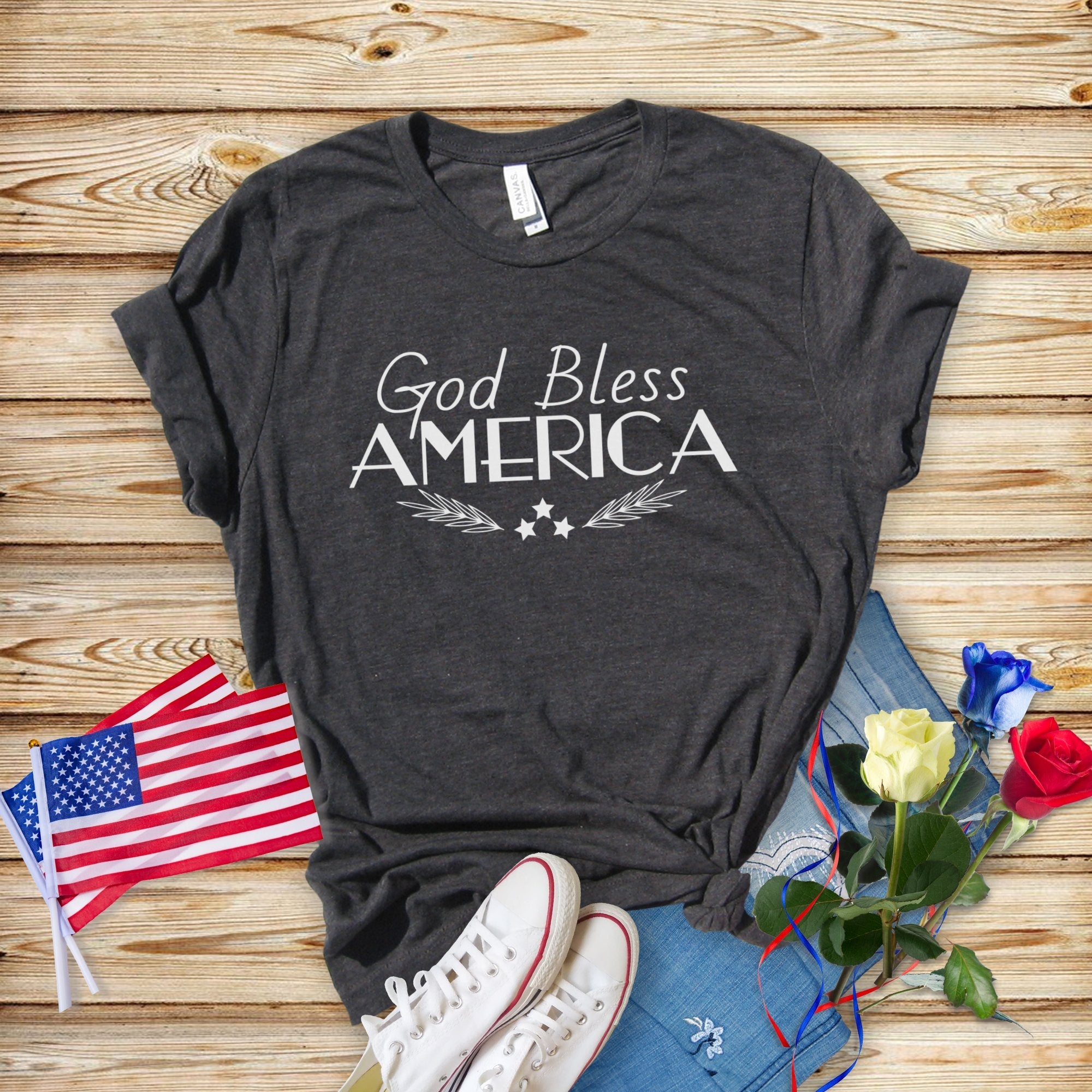 God Bless America Women's Short Sleeve T-shirt - Jesus Passion Apparel