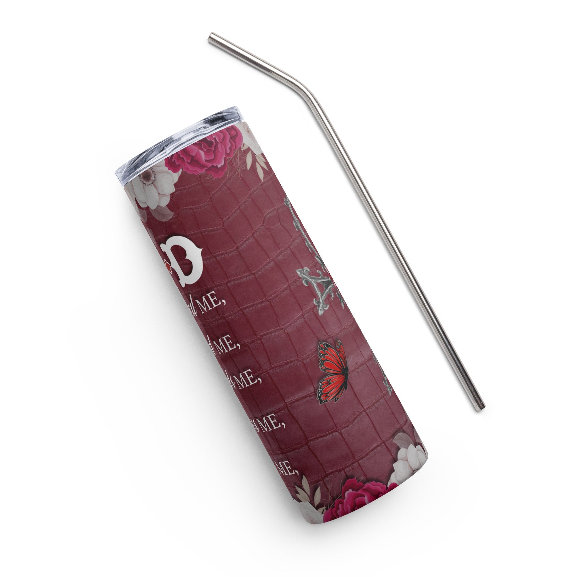 God Designed Created Defends Me Tumbler 20 oz - Stainless Steel Straw - Jesus Passion Apparel