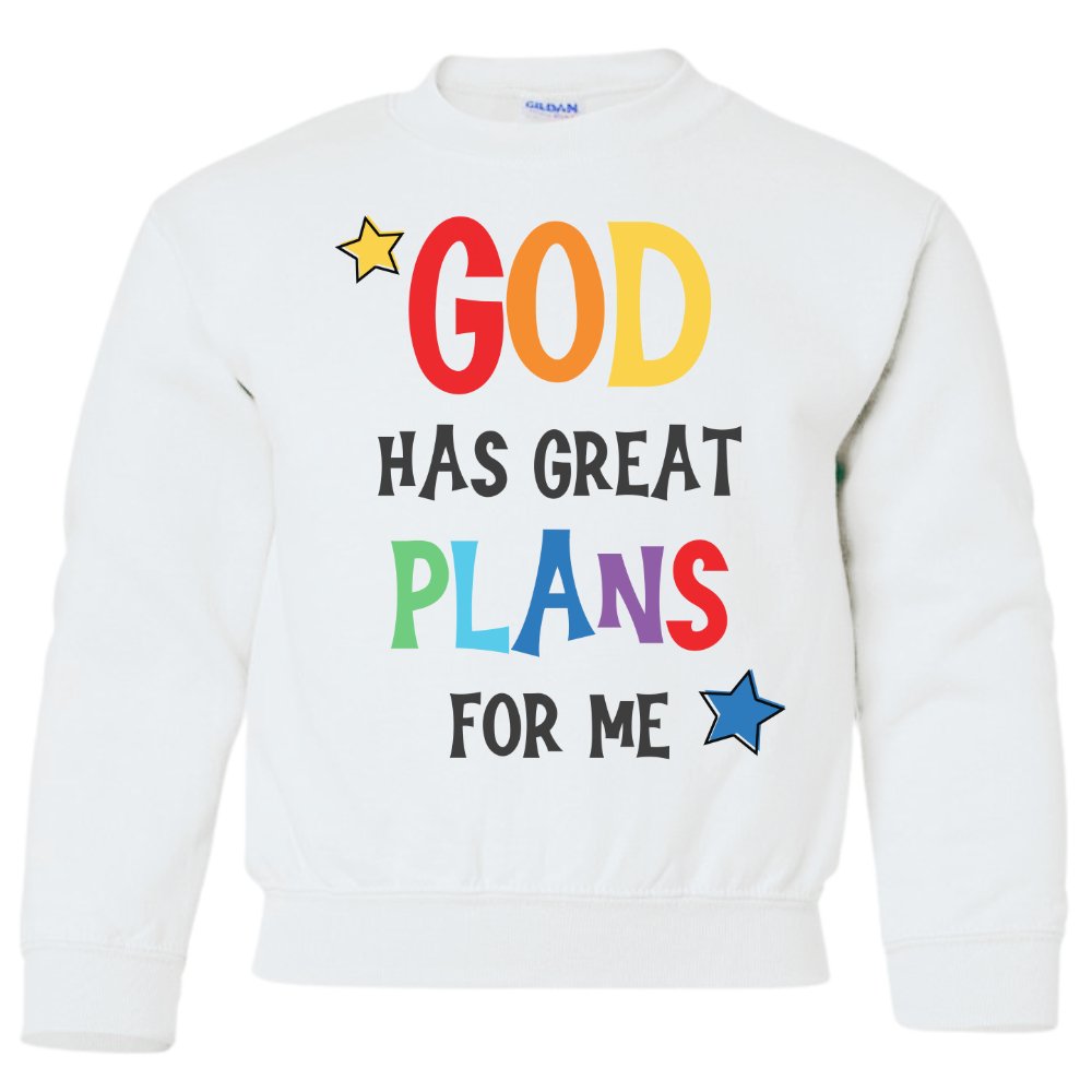 God Has Plans for Me Youth Crewneck Sweatshirt - Jesus Passion Apparel