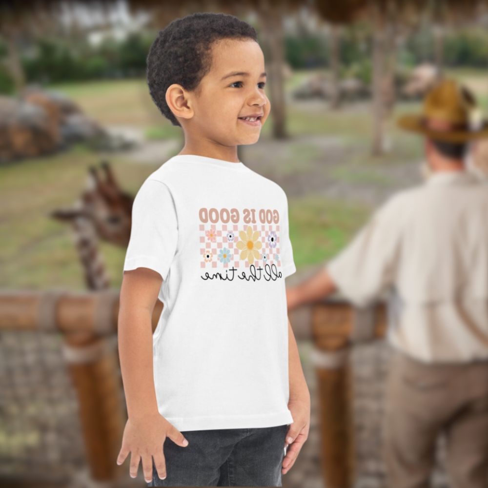 God is Good All The Time Sunflower Toddler's Fine Jersey Tee - Jesus Passion Apparel