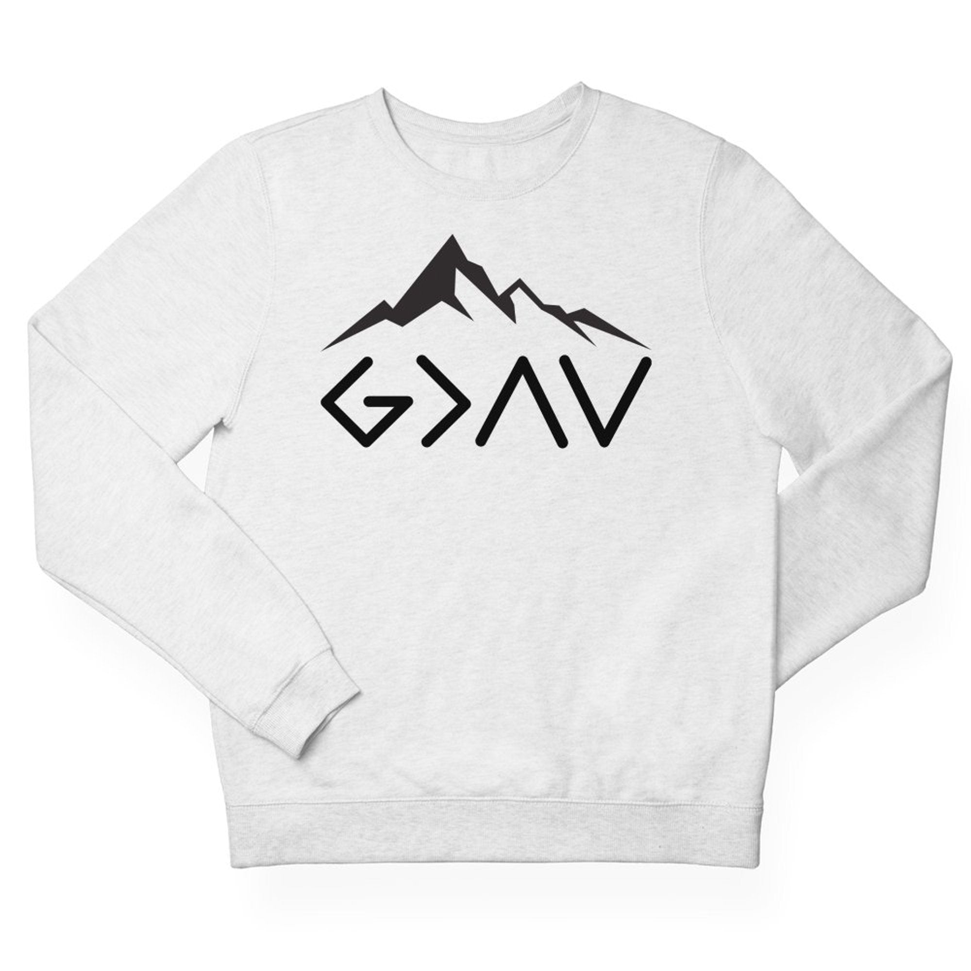 God is Greater Mountain Men's Fleece Unisex - Fit - White - Jesus Passion Apparel