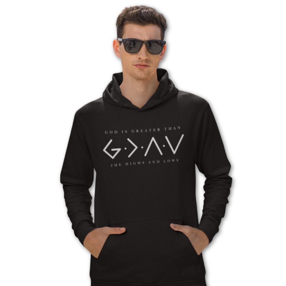 God is Greater Than Highs and Lows Men's Heavy Blend™ Hoodie - Jesus Passion Apparel