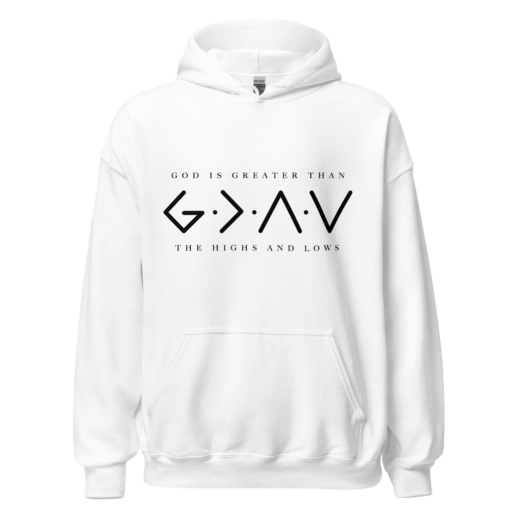 God is Greater Than Highs and Lows Men's Heavy Blend™ Hoodie - Jesus Passion Apparel