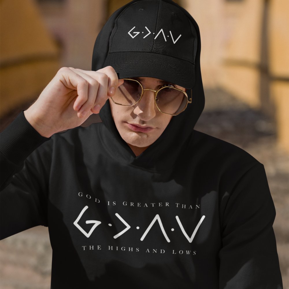 God is Greater Than Highs and Lows Men's Heavy Blend™ Hoodie - Jesus Passion Apparel