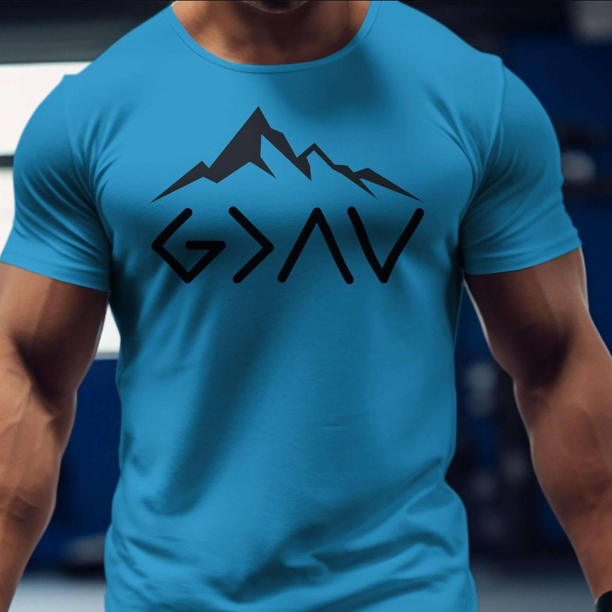 God is Greater Than the Highs and Lows Men's Jersey Short Sleeve Tee - Jesus Passion Apparel