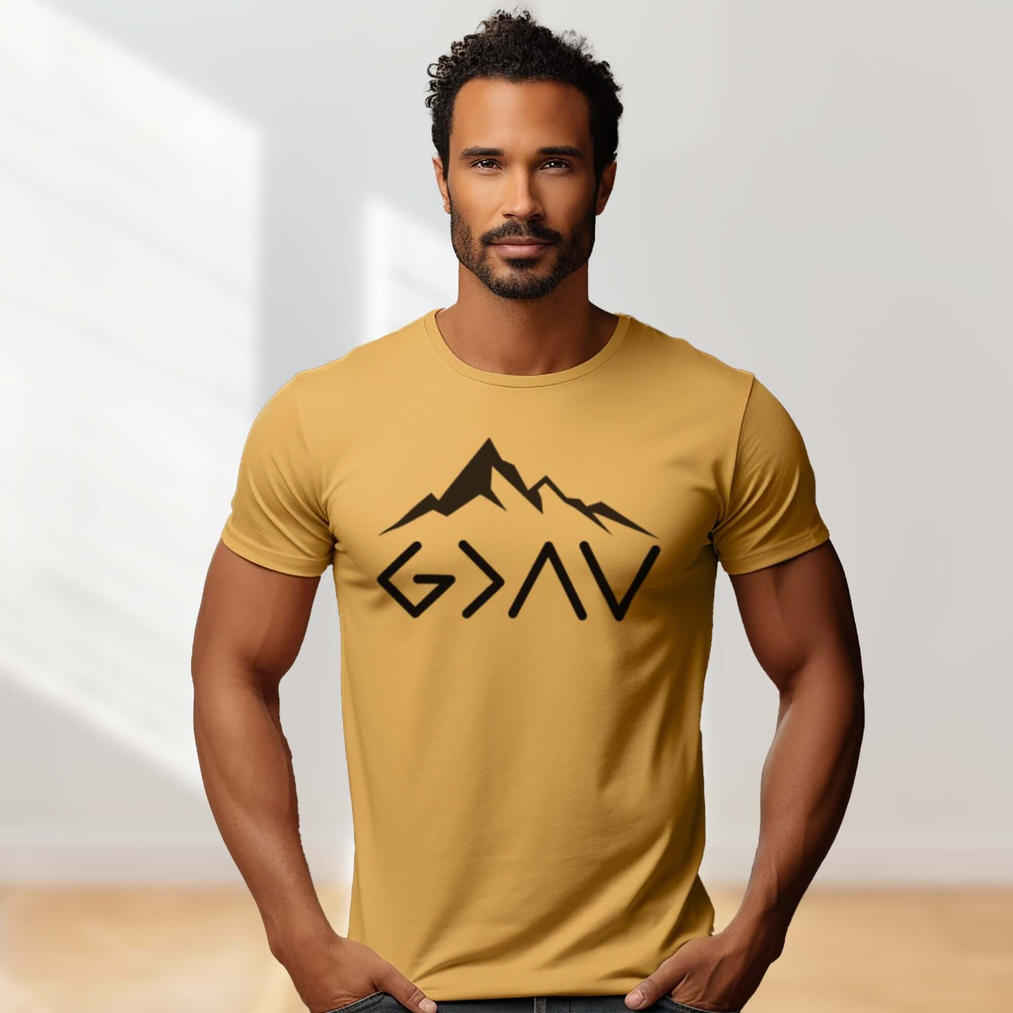 God is Greater Than the Highs and Lows Men's Jersey Short Sleeve Tee - Jesus Passion Apparel