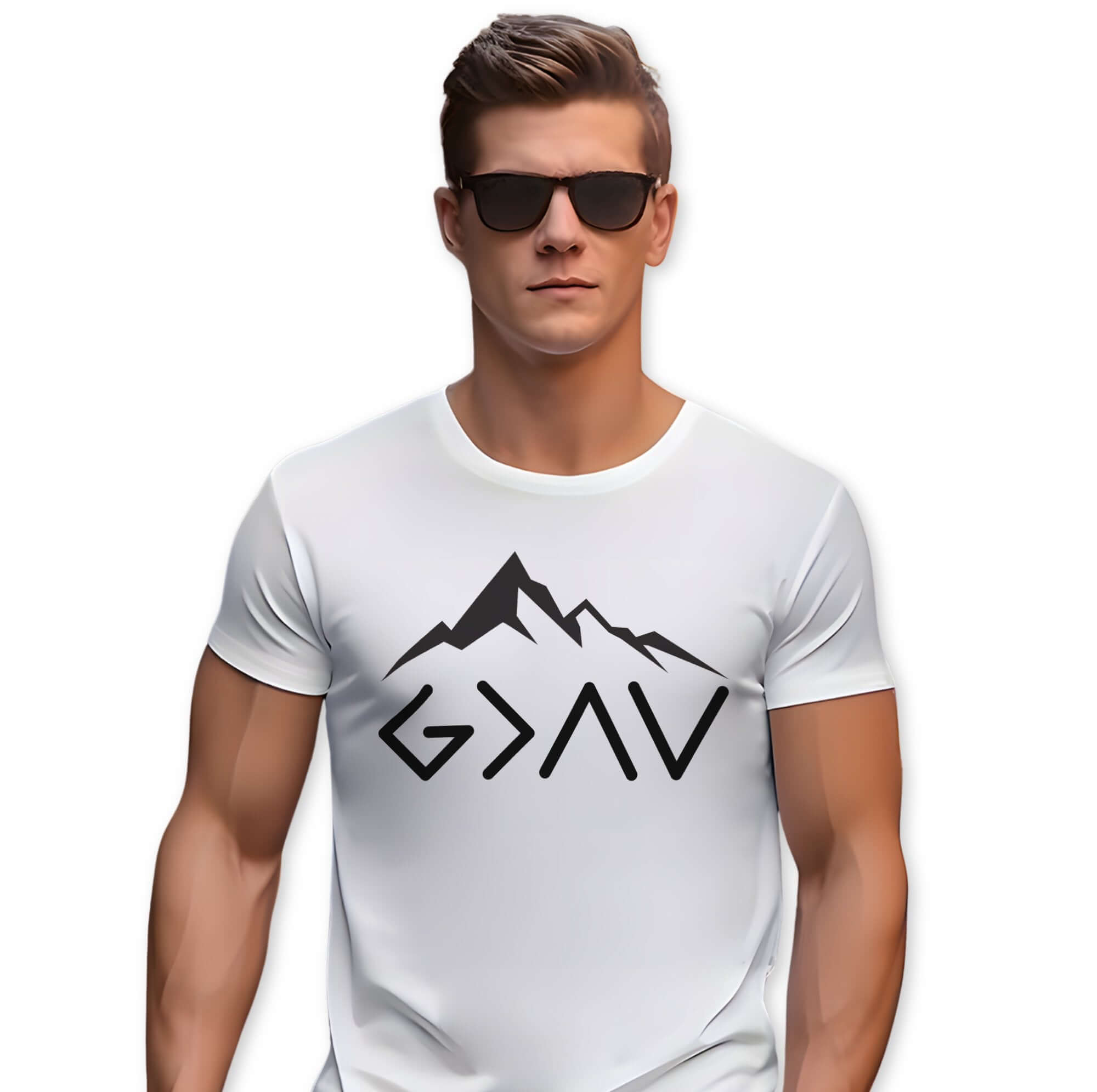 God is Greater Than the Highs and Lows Men's Jersey Short Sleeve Tee - Jesus Passion Apparel