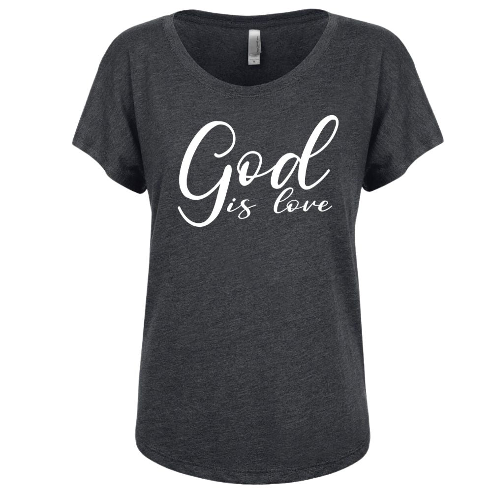 God is Love Women’s Relaxed - Fit Scoop Neck T-Shirt - Jesus Passion Apparel