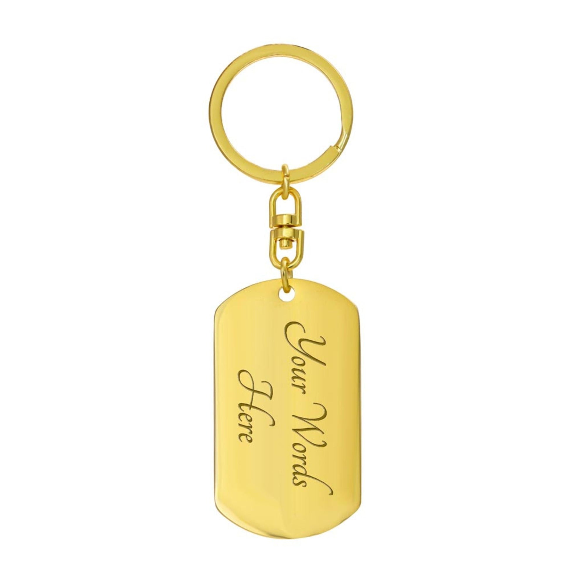 God is Within Her - Gold Dog Tag with Swivel Keychain - Jesus Passion Apparel