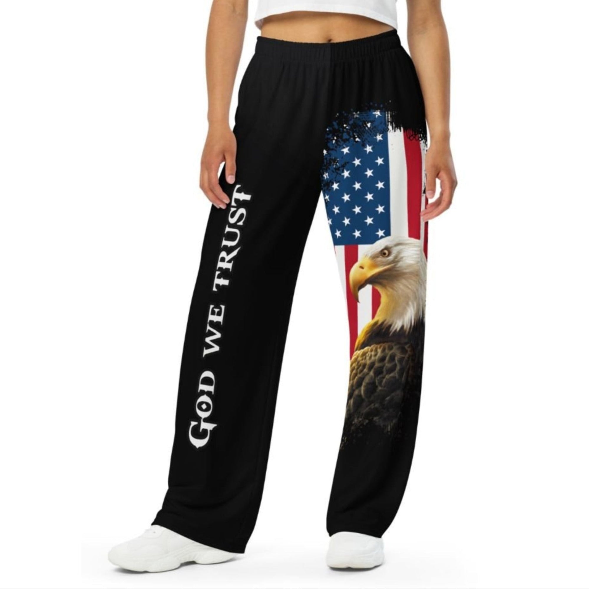 In God We Trust Patriotic Wide-Leg Pants