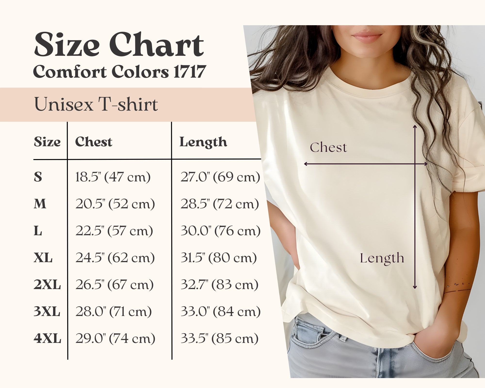 godfidence-womens-christian-t-shirt-size chart JP Apparel