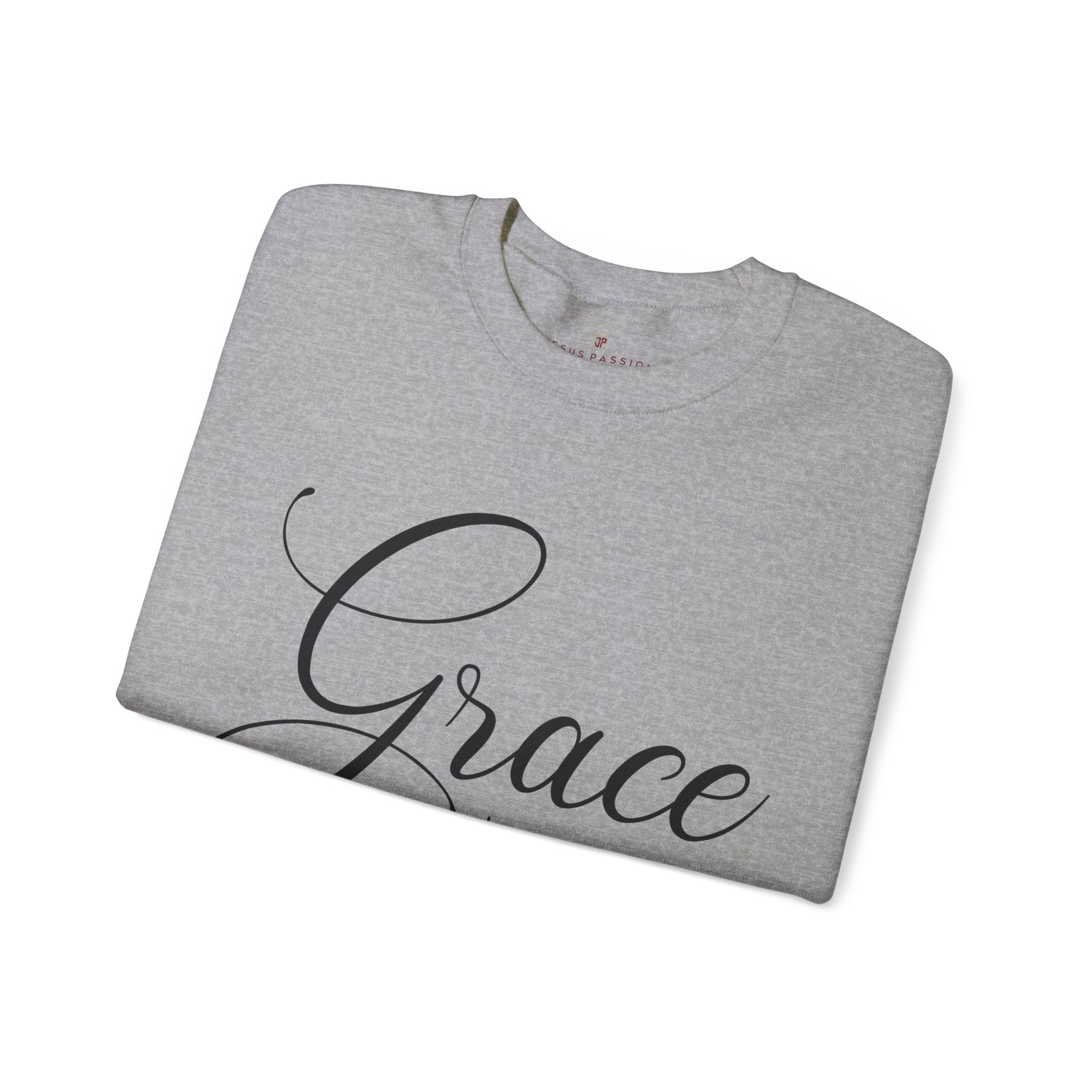 Grace Overcomes All Women's Fleece Unisex - Fit Sweatshirt Sport Grey / White - Jesus Passion Apparel