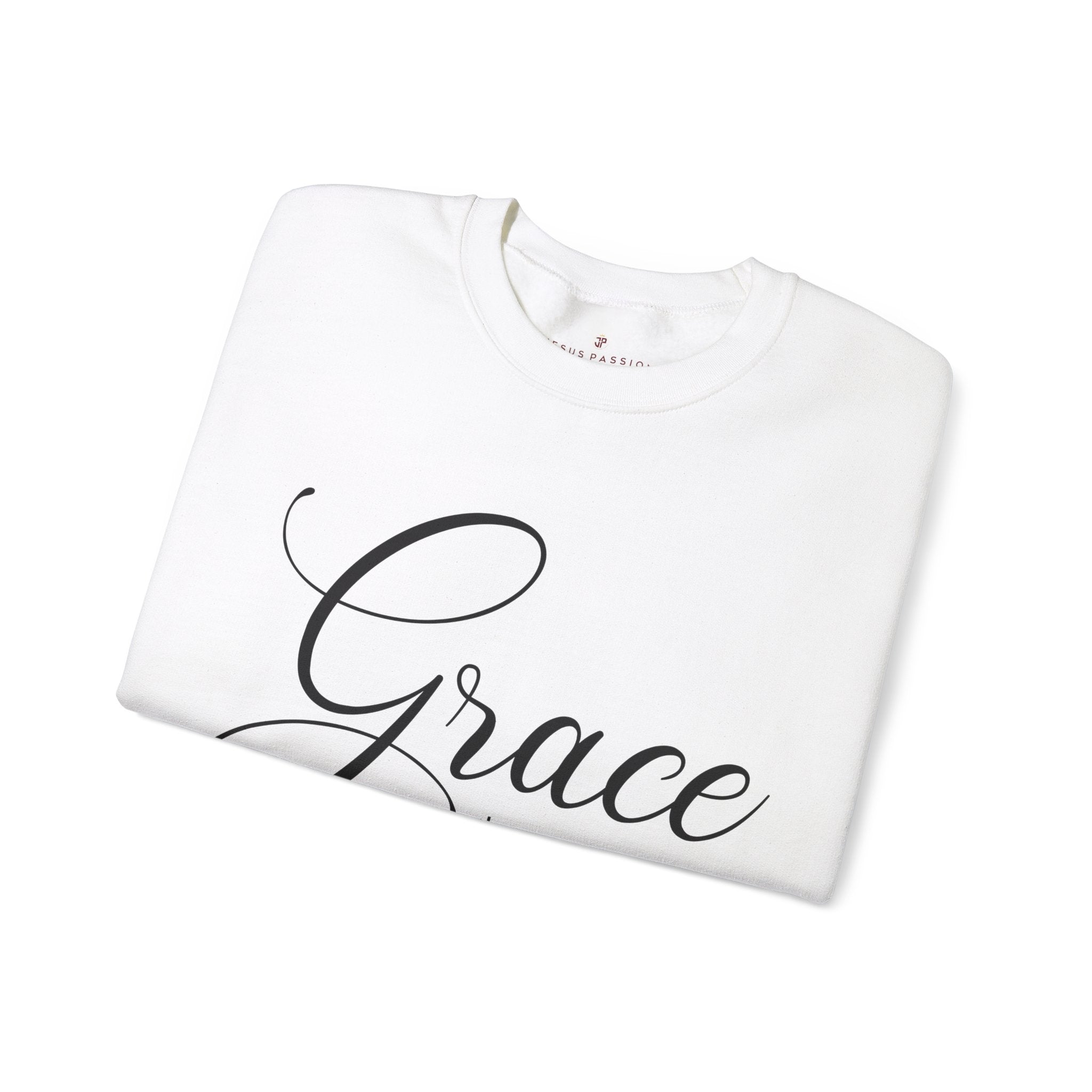 Grace Overcomes All Women's Fleece Unisex - Fit Sweatshirt Sport Grey / White - Jesus Passion Apparel