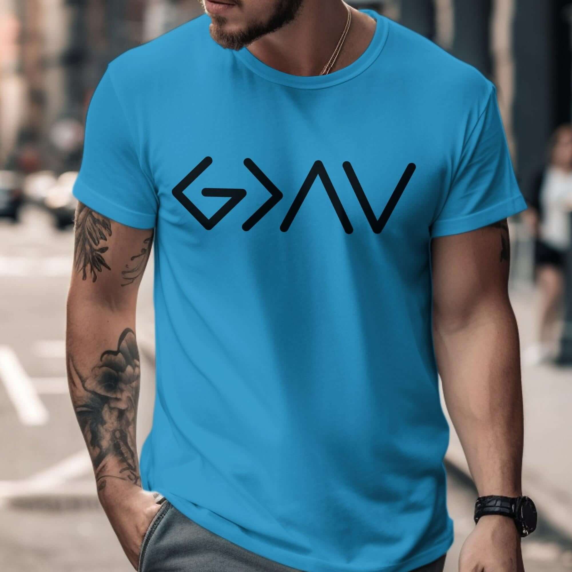 Greater Than the Highs and Lows Men's Jersey Short Sleeve Tee - Jesus Passion Apparel