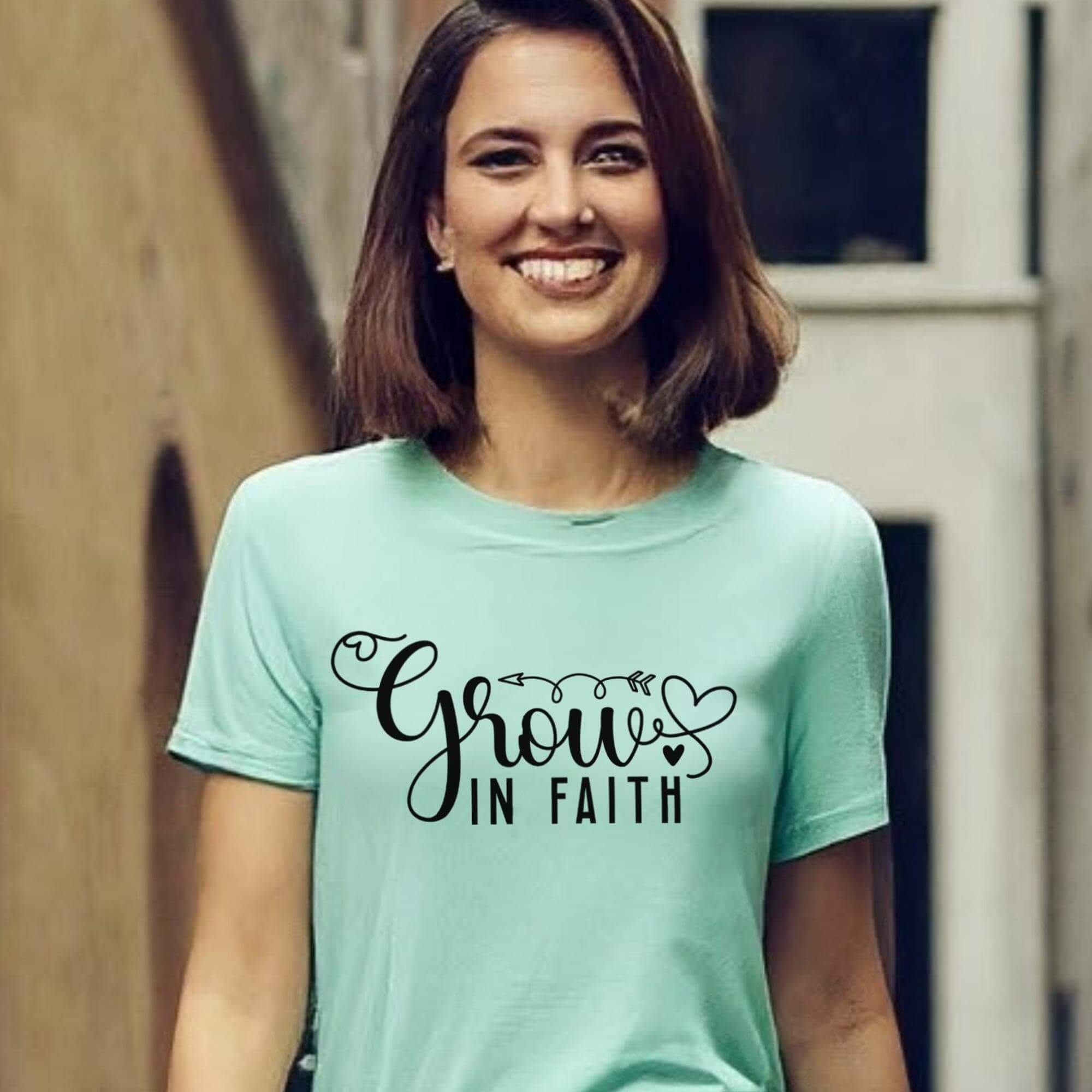 Grow In Faith Women's Short Sleeve Tee - Jesus Passion Apparel