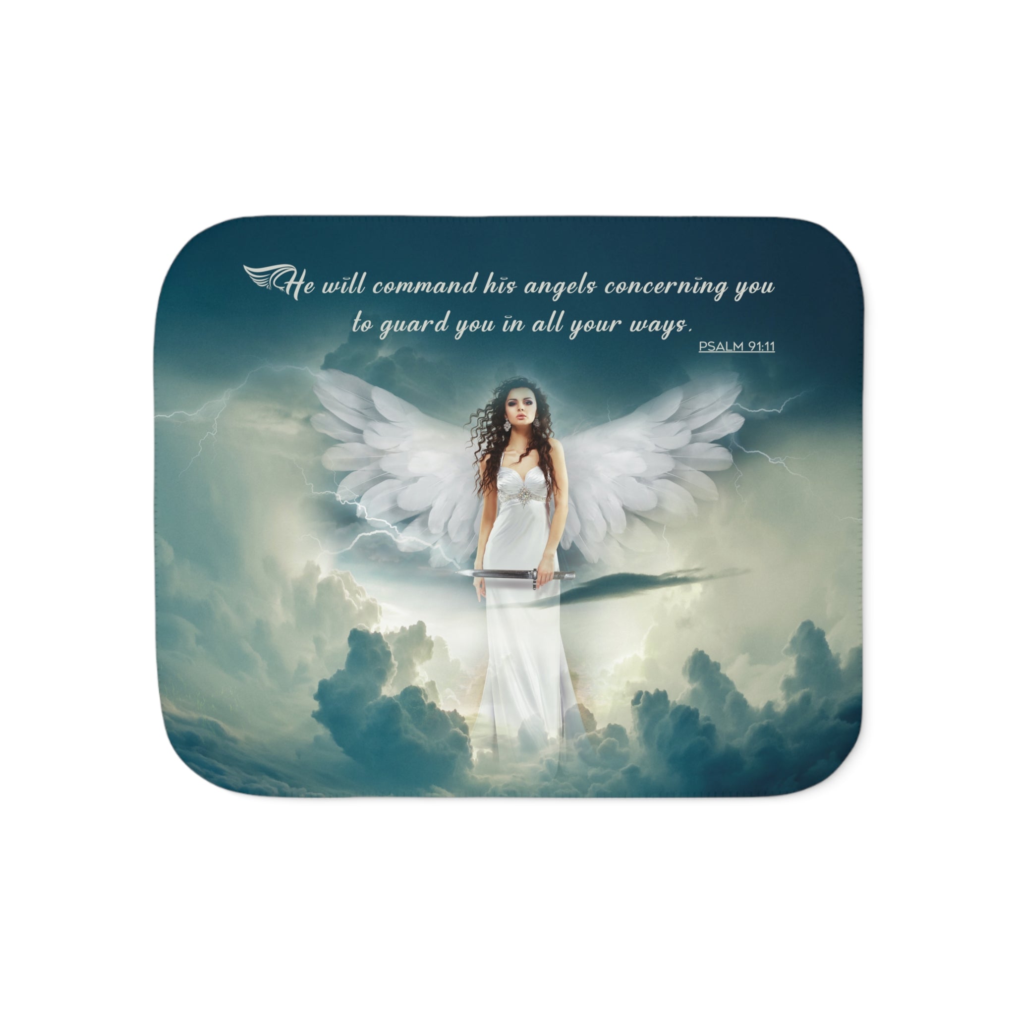 Guardian Angel Sherpa Blanket - 3 Sizes - Jesus Passion Apparel