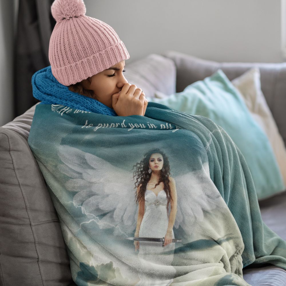 Guardian Angel Sherpa Blanket - 3 Sizes - Jesus Passion Apparel