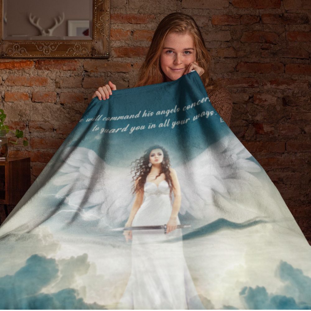 Guardian Angel Sherpa Blanket - 3 Sizes - Jesus Passion Apparel