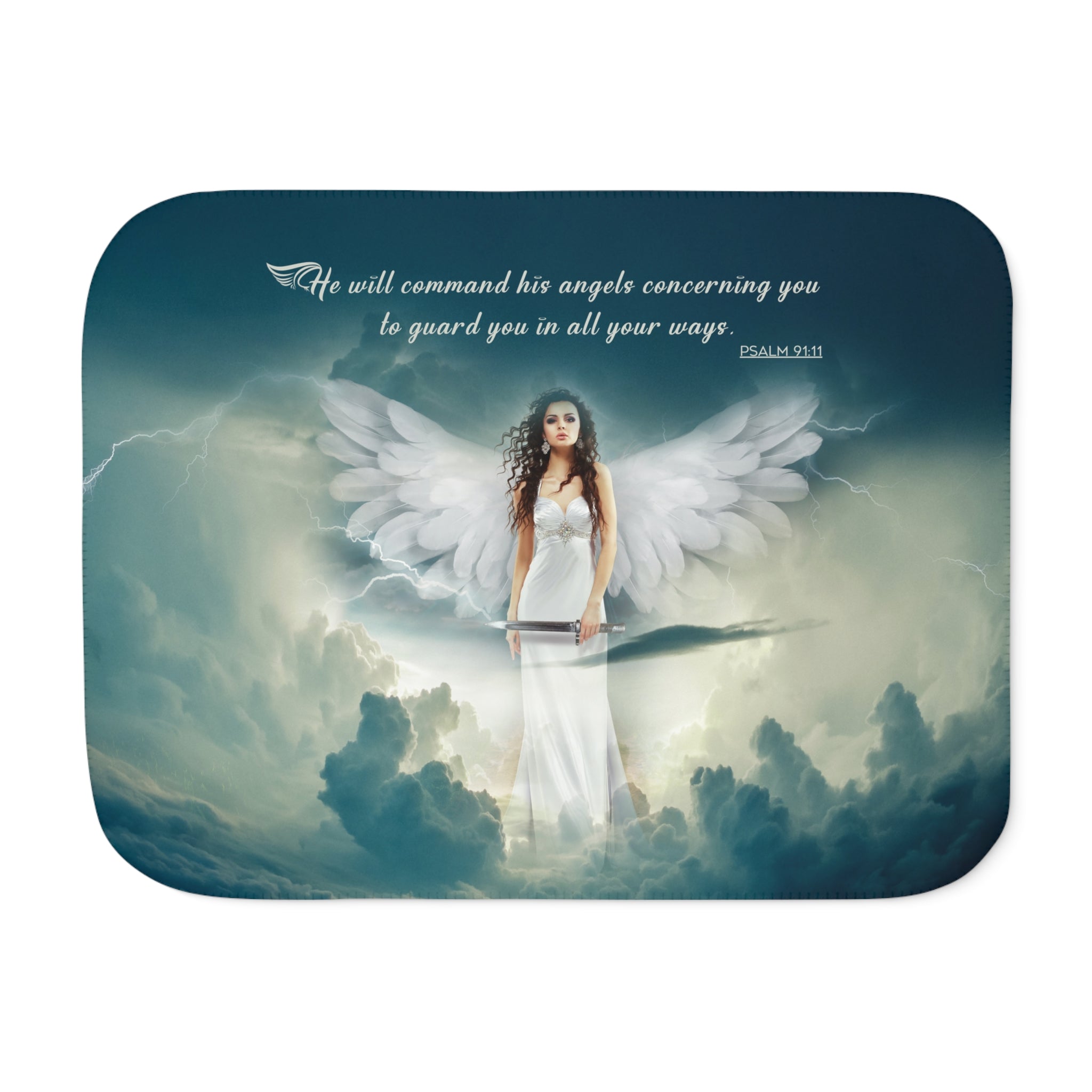 Guardian Angel Sherpa Blanket - 3 Sizes - Jesus Passion Apparel