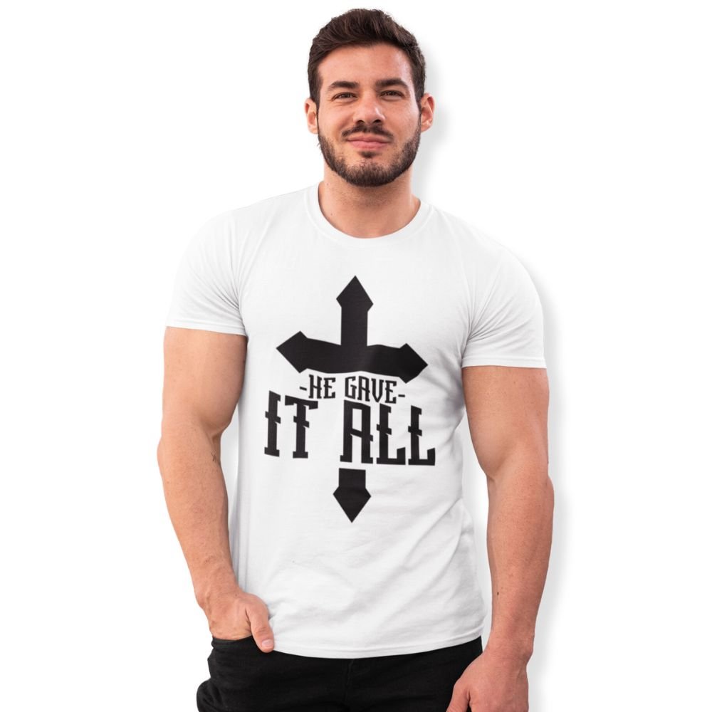 He Gave it All Cross Jersey Short Sleeve T-Shirt - Jesus Passion Apparel