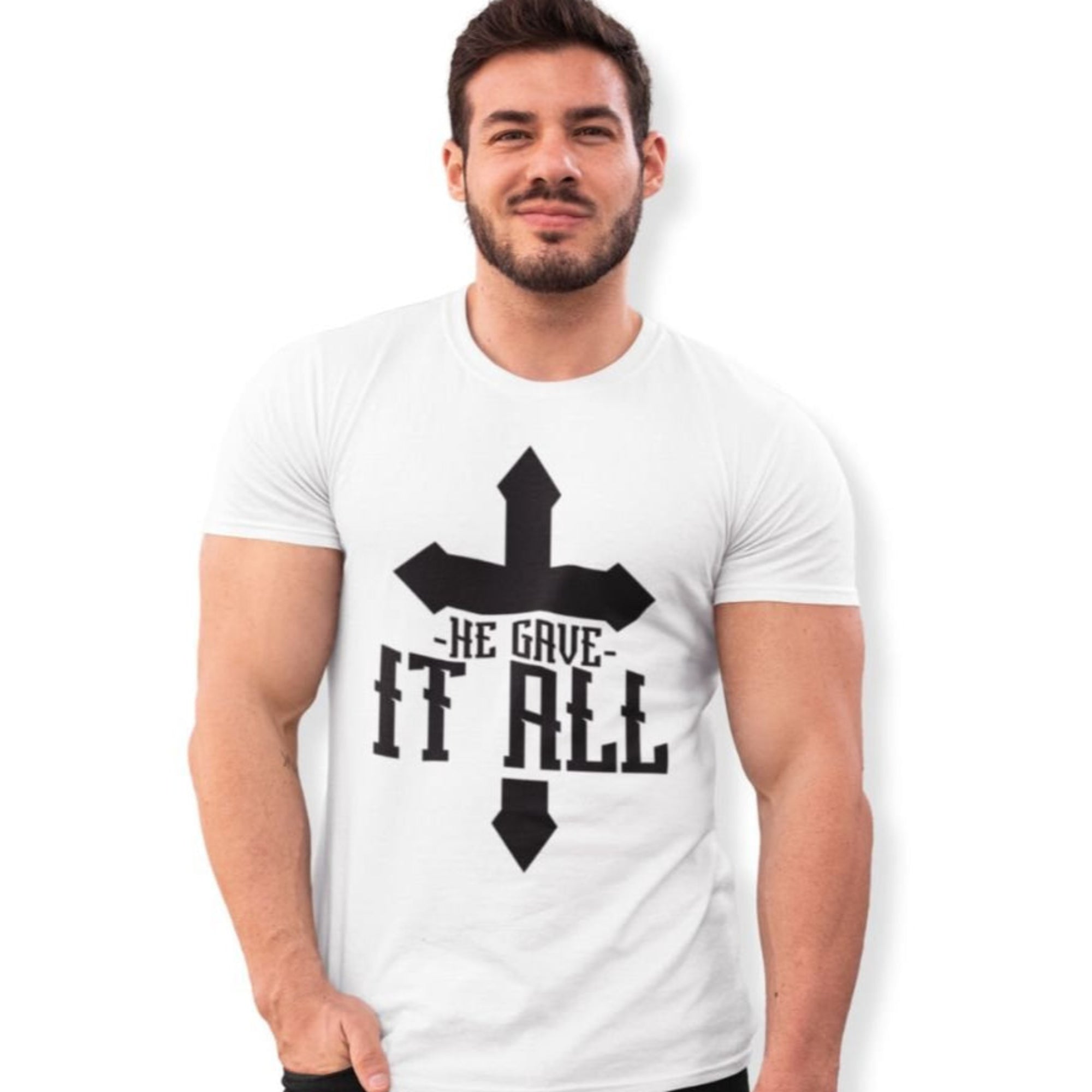 He Gave it All Cross Jersey Short Sleeve T-Shirt - Jesus Passion Apparel