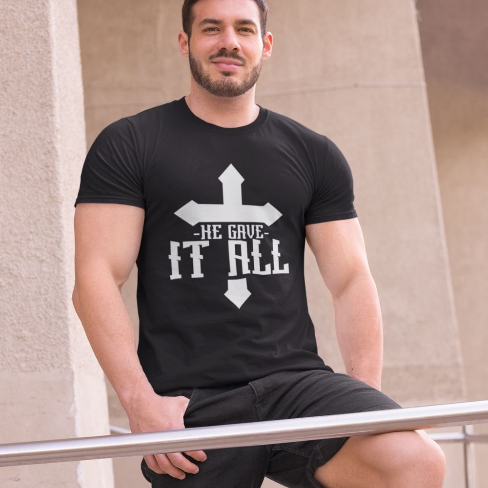 He Gave it All Cross Jersey Short Sleeve T-Shirt - Jesus Passion Apparel