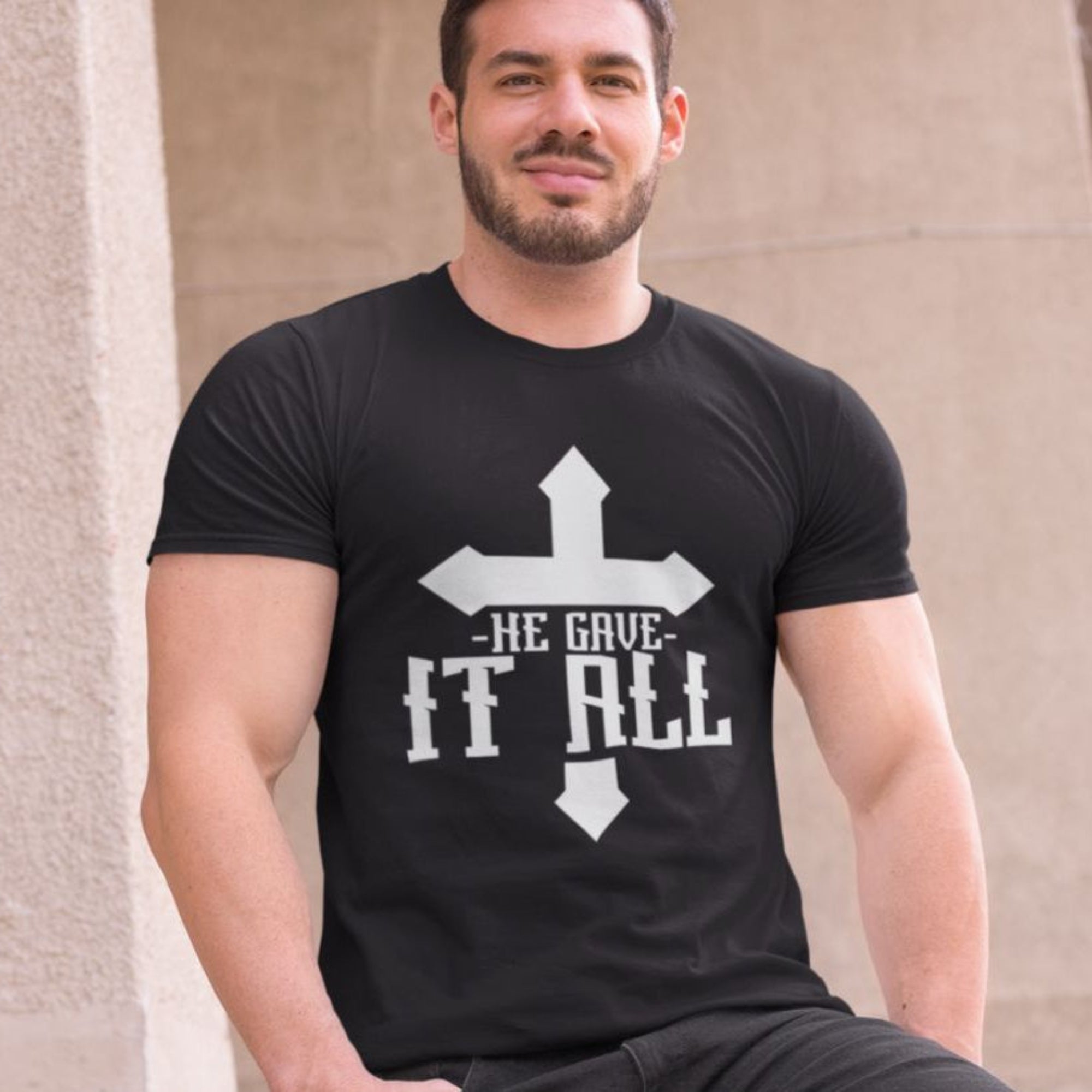 He Gave it All Cross Jersey Short Sleeve T-Shirt - Jesus Passion Apparel