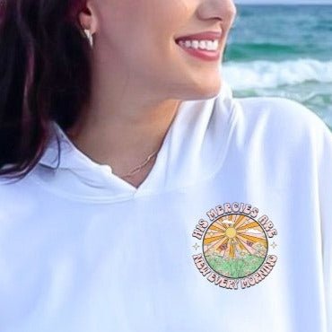 His Mercies Sunrise Retro - Inspired Unisex - Fit Hoodie - Jesus Passion Apparel