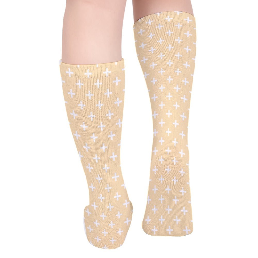 Holy Cross Inspirational Butterscotch Breathable Stockings (Pack of 1) - Jesus Passion Apparel