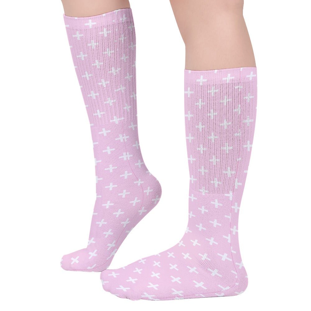 Holy Cross Inspirational Pink Breathable Stockings (Pack of 5 - Same Pattern) - Jesus Passion Apparel