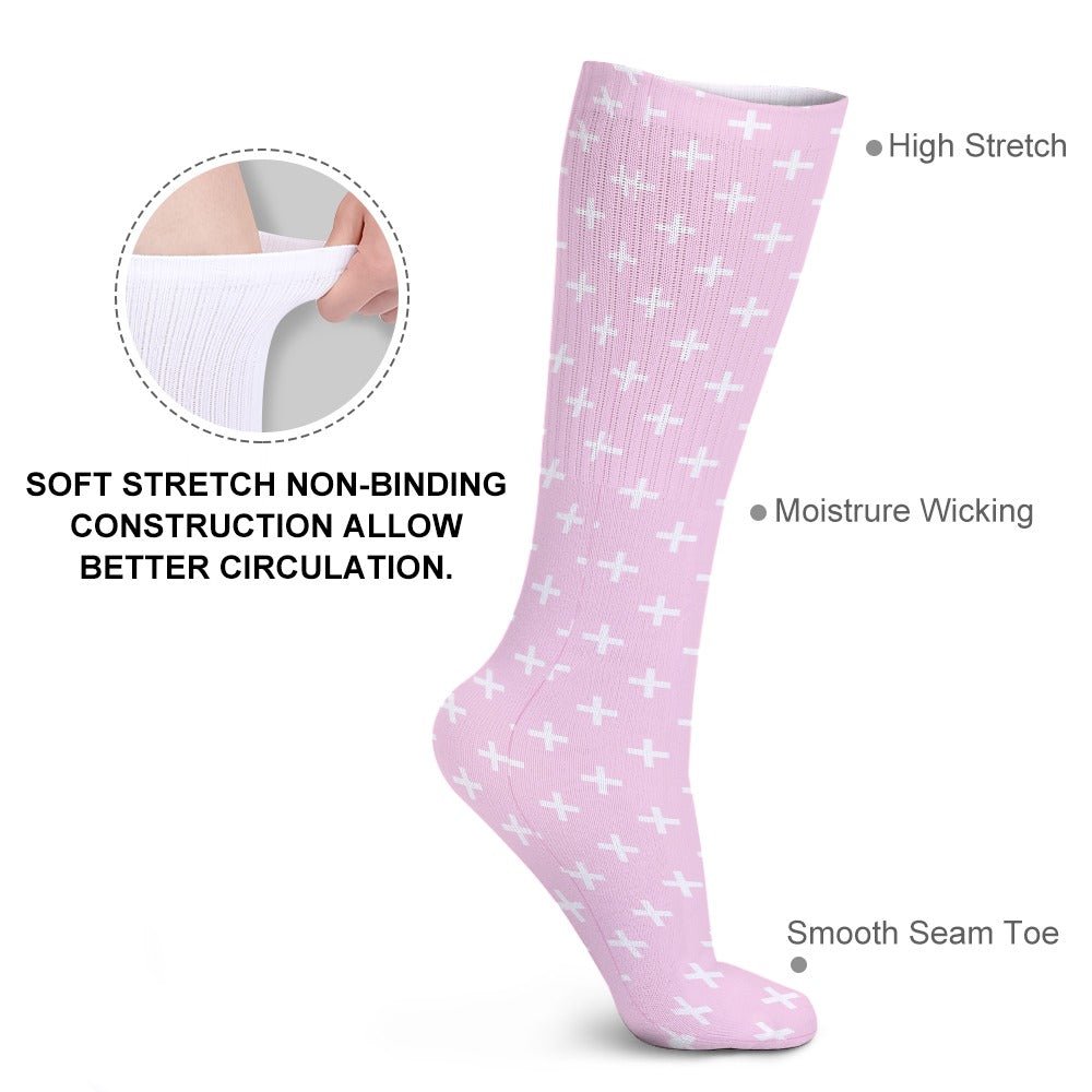 Holy Cross Inspirational Pink Breathable Stockings (Pack of 5 - Same Pattern) - Jesus Passion Apparel