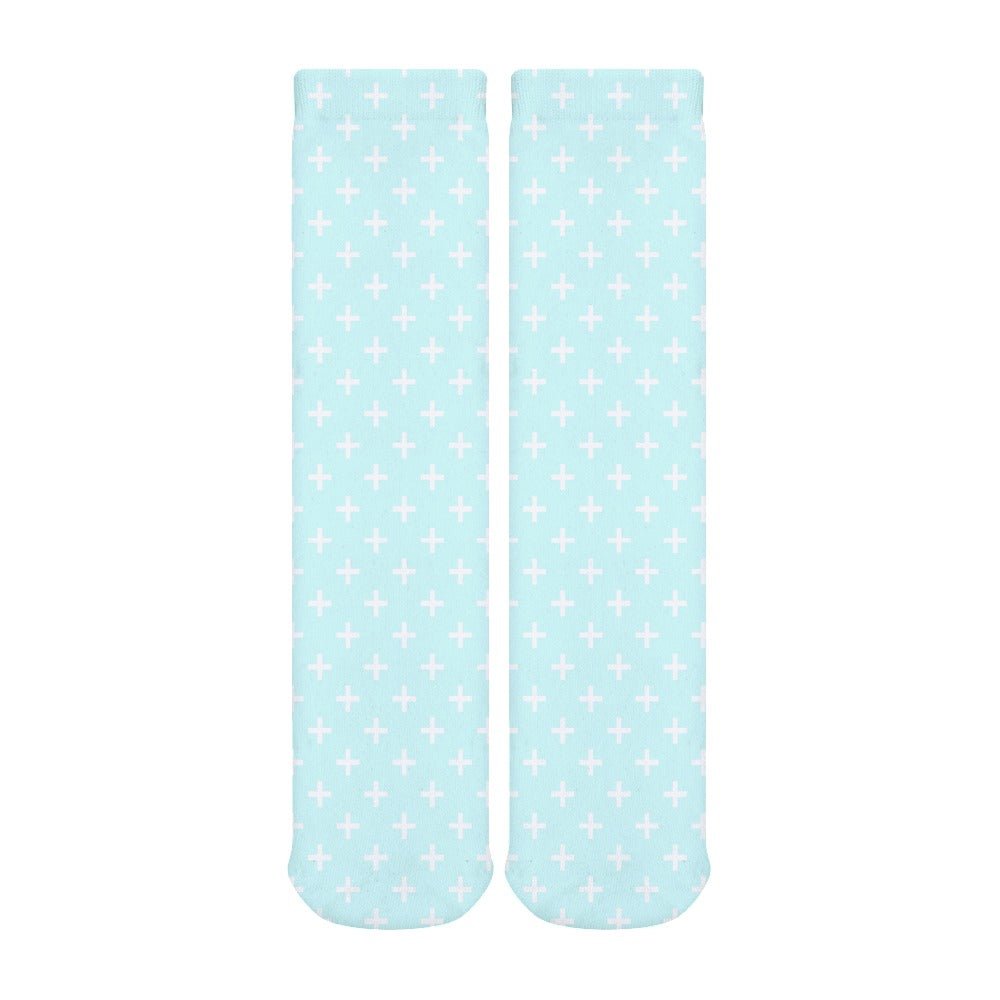 Holy Cross Inspirational Sky Blue Breathable Stockings (Pack of 1) - Jesus Passion Apparel