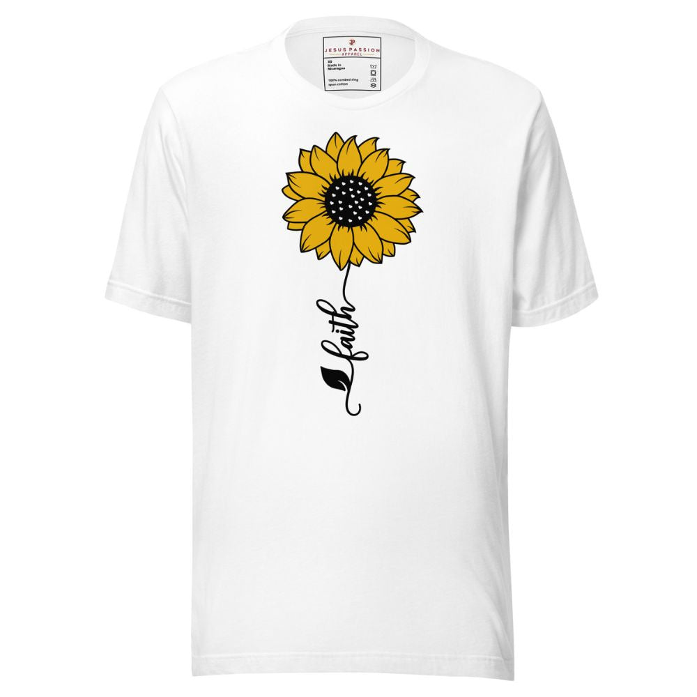 Hope Sunflower Vertical Jersey Short Sleeve T-Shirt Color: White Size: XS Jesus Passion Apparel