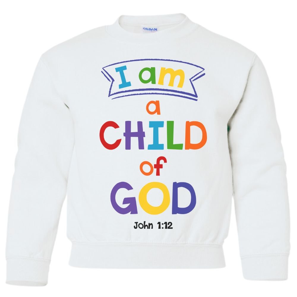 I am a Child of God Youth Crewneck Sweatshirt - Jesus Passion Apparel