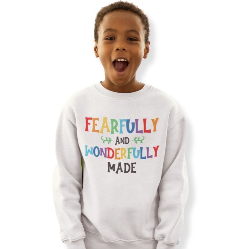 I am Fearfully Made Youth Crewneck Sweatshirt - Jesus Passion Apparel