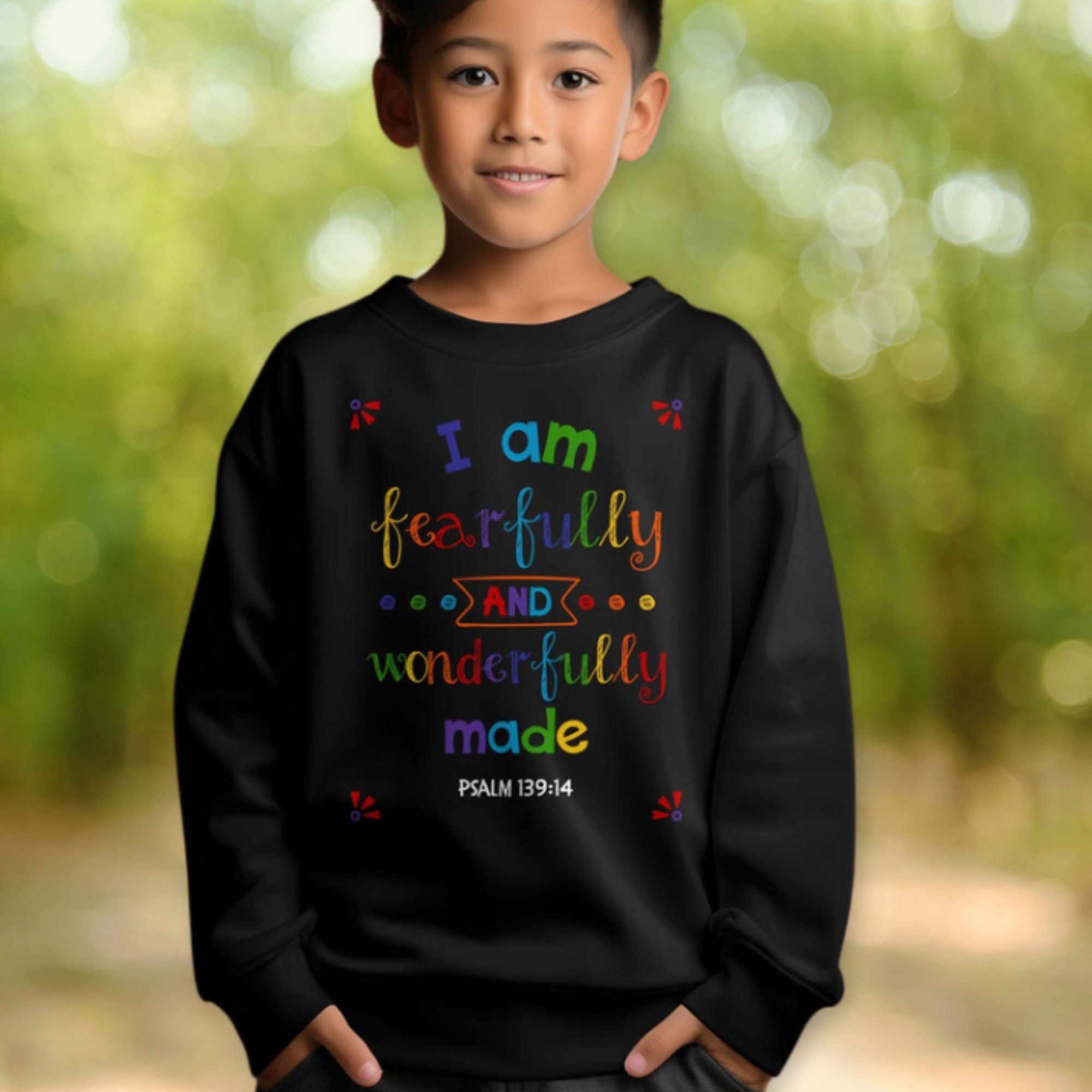 I am Fearfully Wonderfully Made Youth Crewneck Sweatshirt - Jesus Passion Apparel