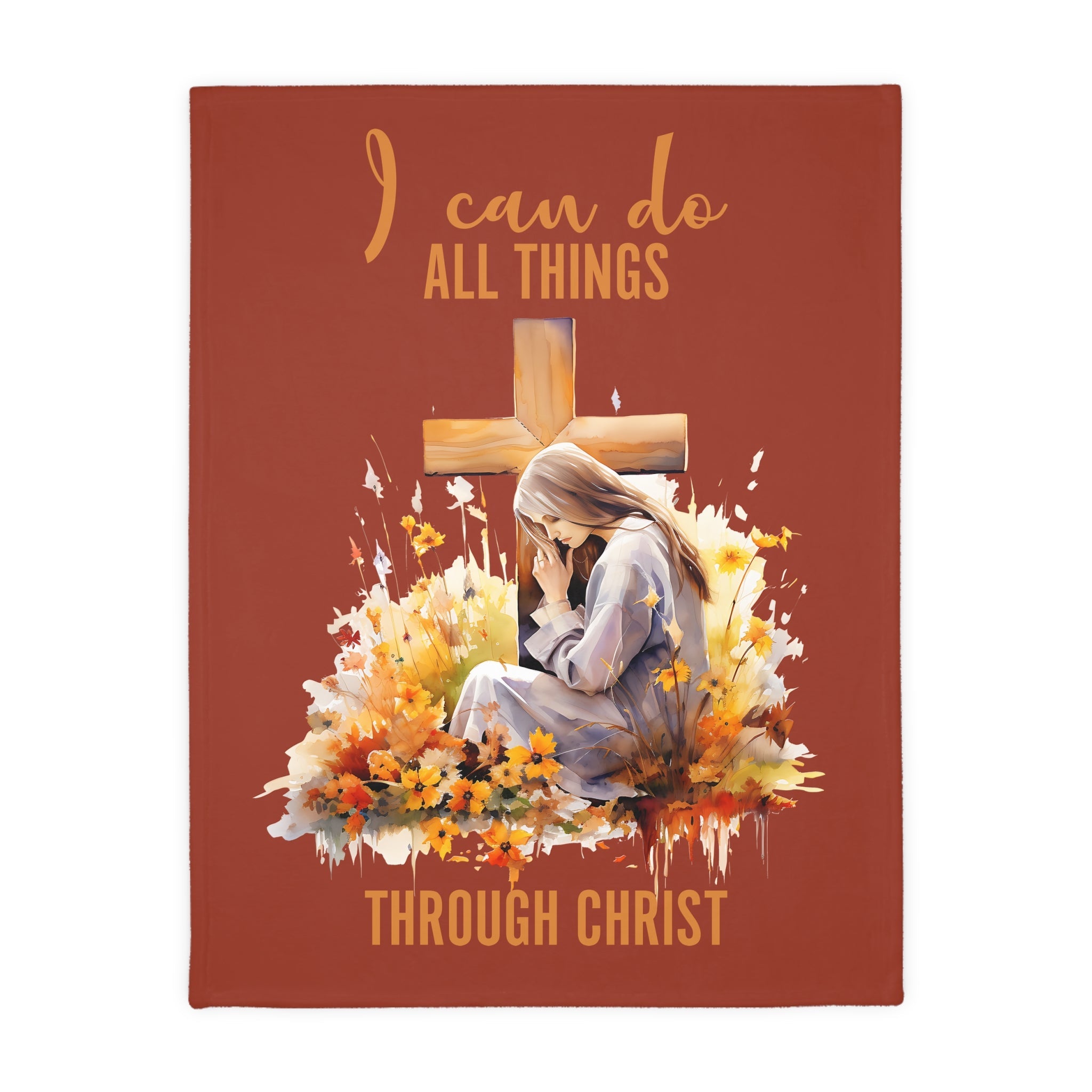 I Can Do all Things in Christ Velveteen Microfiber Blanket (Two - sided print) - Jesus Passion Apparel