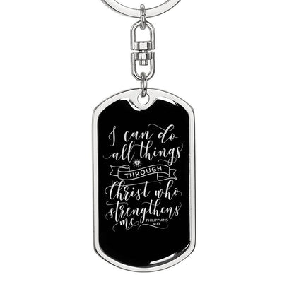 I Can Do All Things - Silver Dog Tag with Swivel Keychain - Jesus Passion Apparel