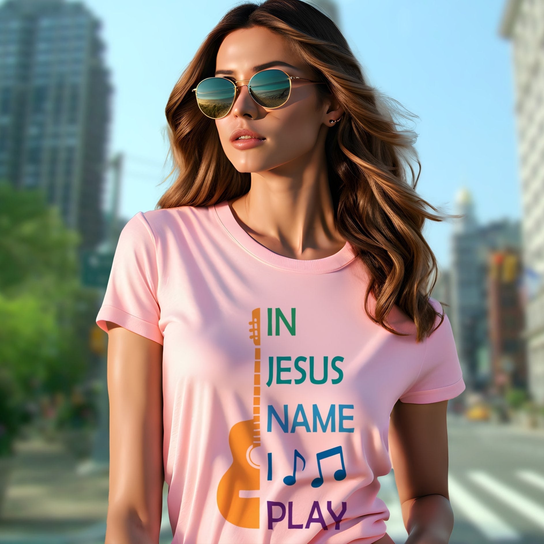 I Play Guitar Women's Short Sleeve T-Shirt - Jesus Passion Apparel