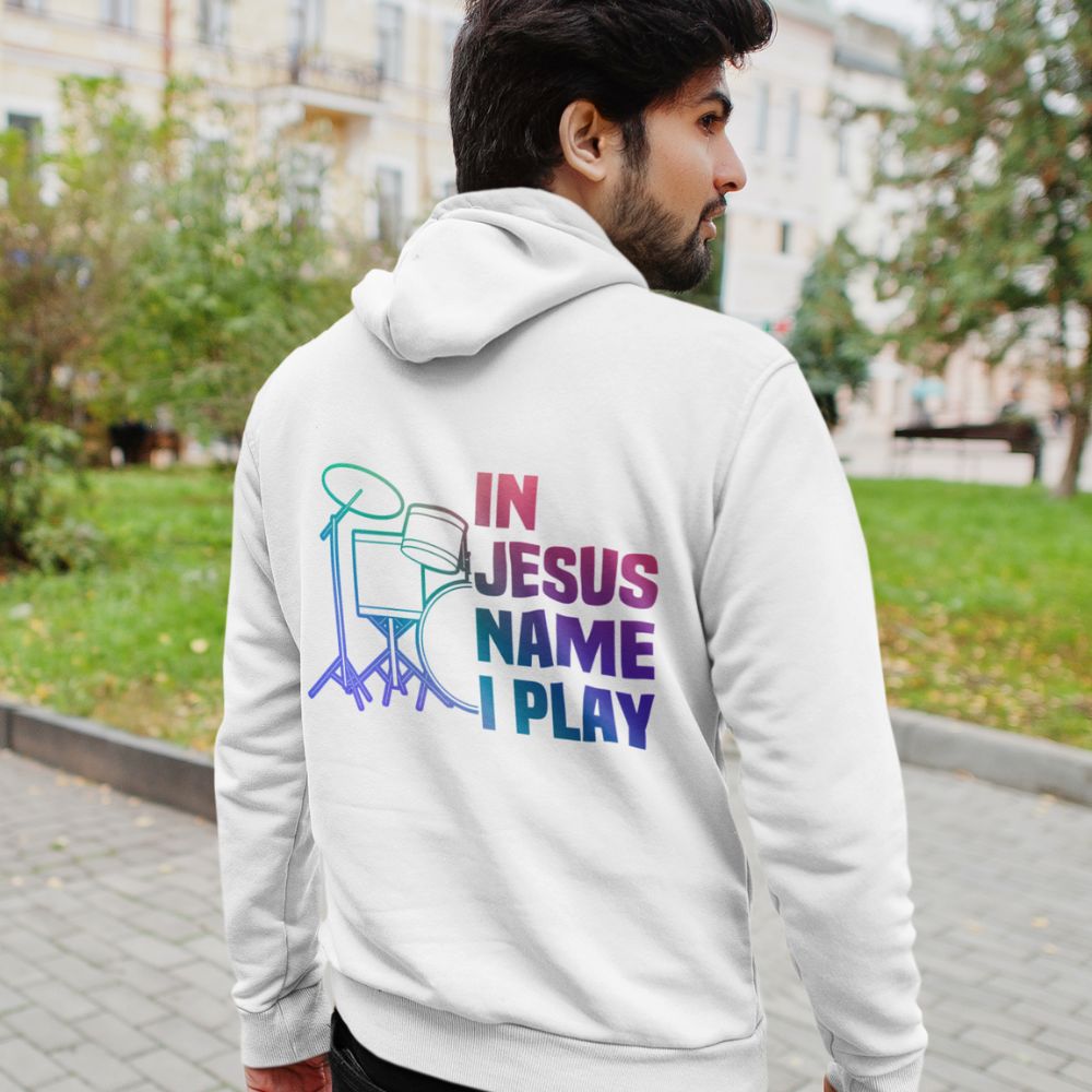 In Jesus Name I Play Drums - Mini Set Men's Heavy Blend™ Hoodie - Jesus Passion Apparel