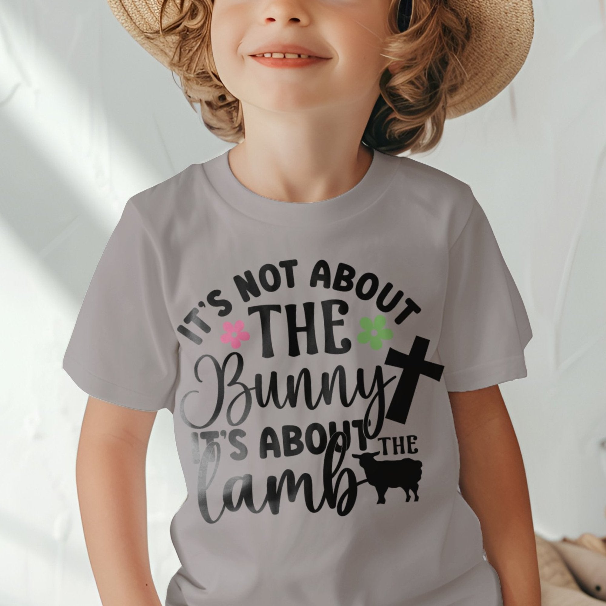 Its Not About The Bunny Its About The Lamb Toddler Short Sleeve Tee - Jesus Passion Apparel