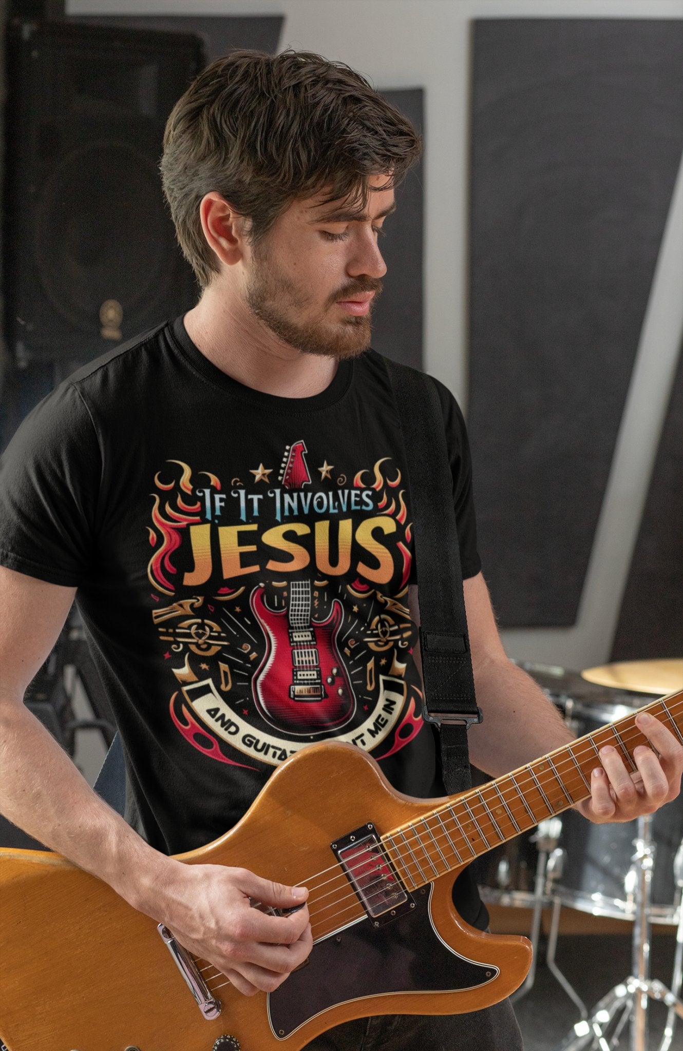 Jesus and Guitars Unisex Relaxed Fit T-shirt - Jesus Passion Apparel