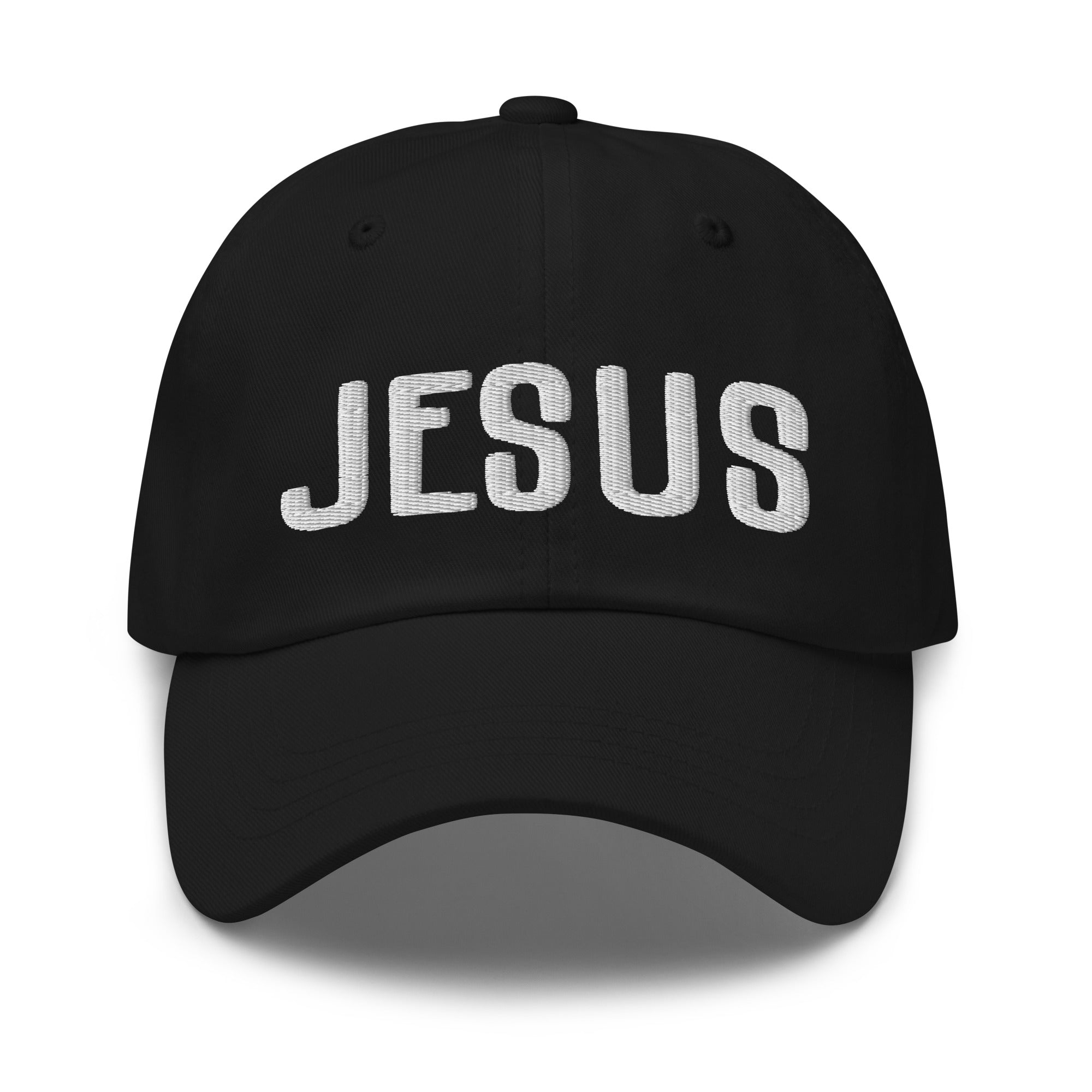 Jesus Classic Dad's Cap - Black with White Embroidery - Jesus Passion Apparel