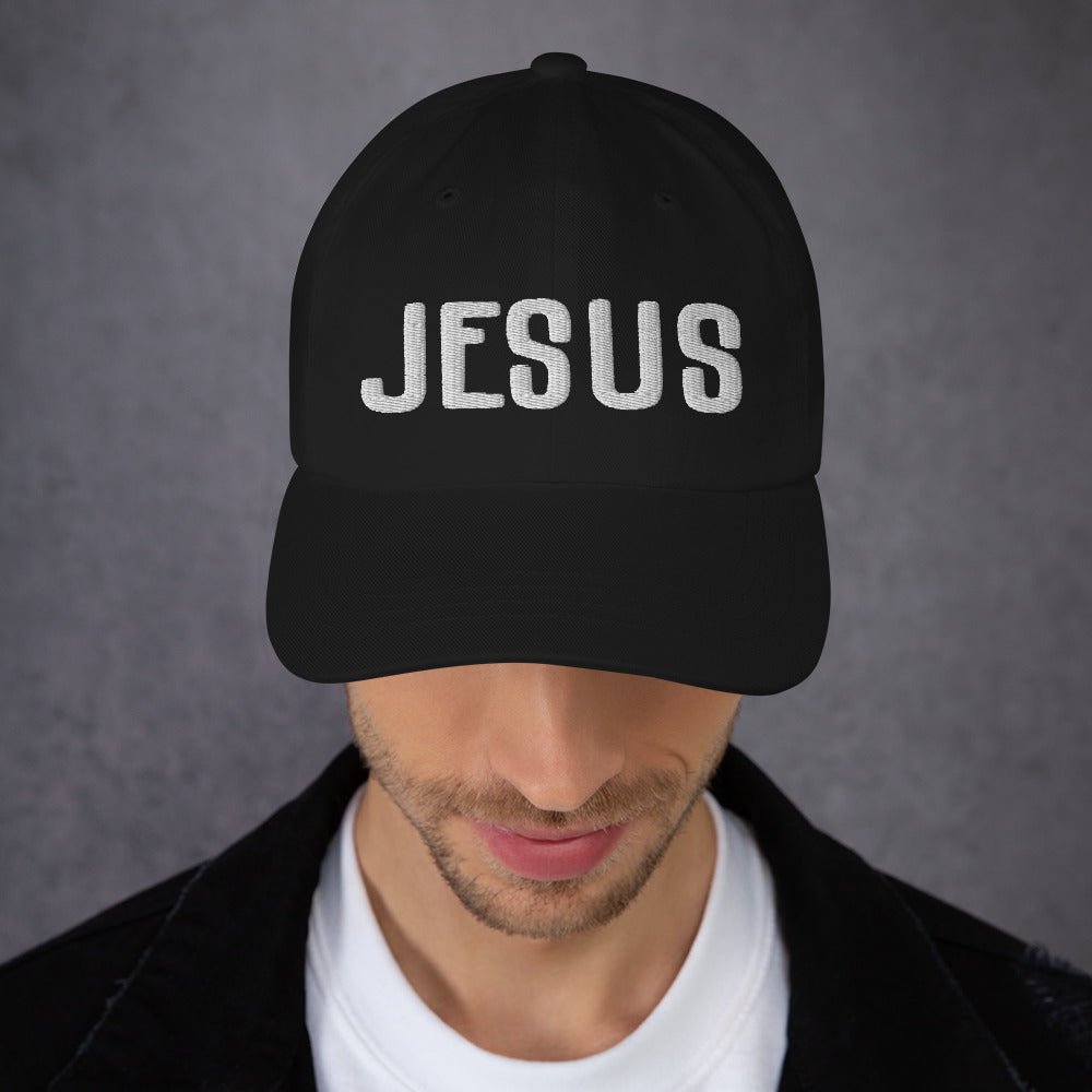 Jesus Classic Dad's Cap - Black with White Embroidery - Jesus Passion Apparel