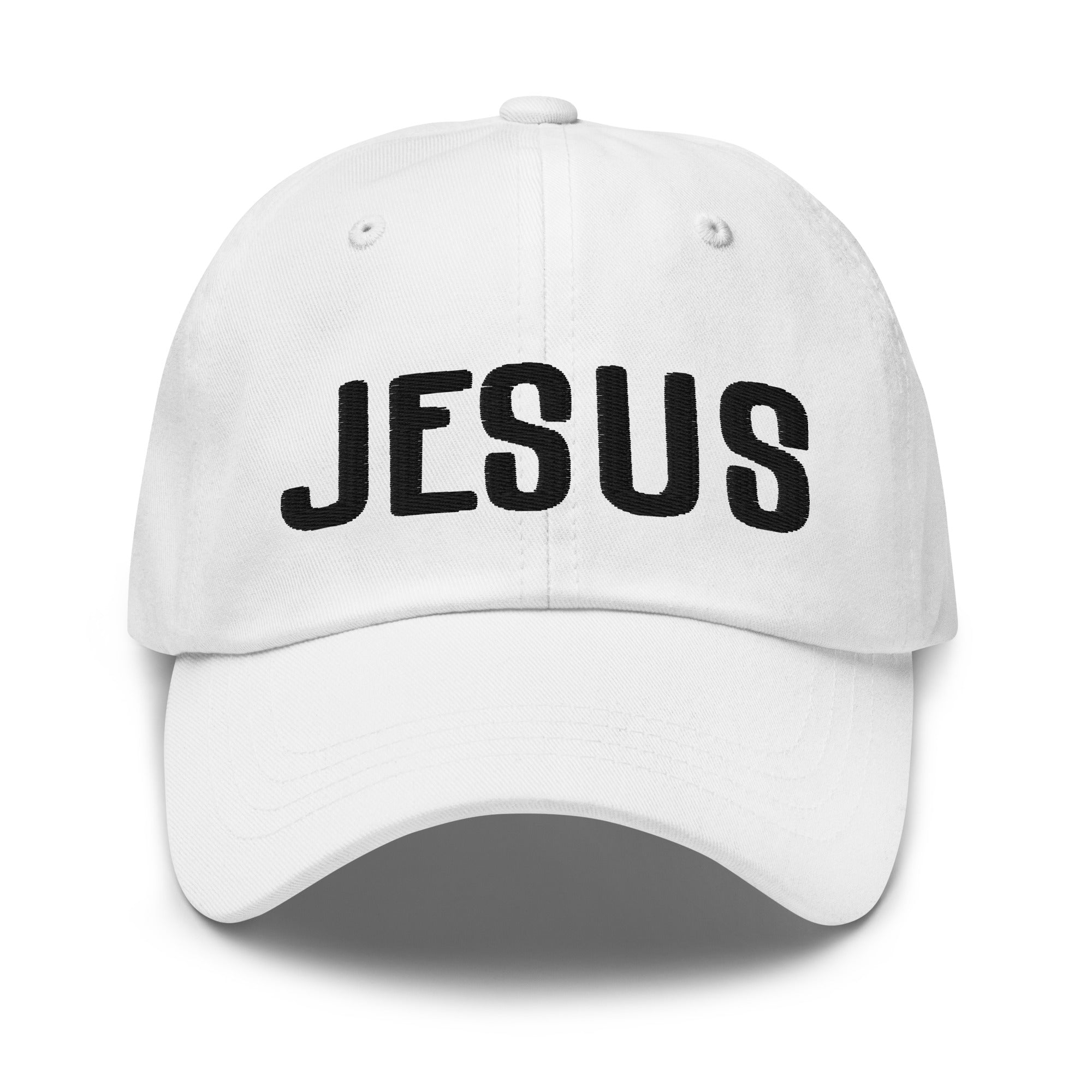 Jesus Classic Dad's Cap - White with Black Embroidery - Jesus Passion Apparel